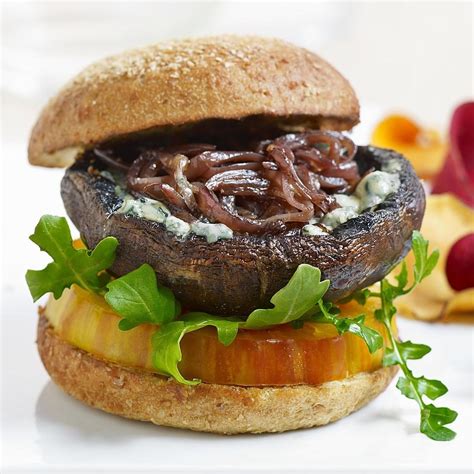 portobello mushroom burger with cheese.